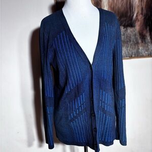 Pendleton Blue Ribbed Cardigan Jacket V-Neck- Like new
